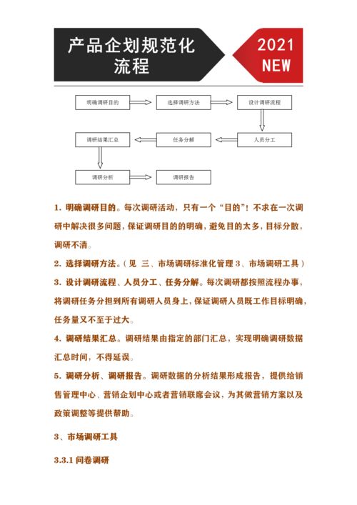 产品企划规范化管理流程 从市场调研到行销方案确定